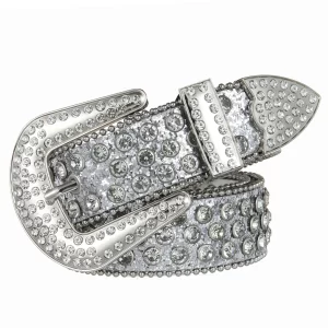 Decorative Women's Belt BB Simon Diamond Fashion Western Belt Full Diamond Embedding PU Wide Crystal Diamond Be 5