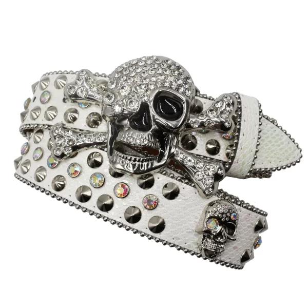 Western Rhinestone Belt Skull Belt Ceinture Femme Ceinture Homme Crystal Studded Luxury Pin Buckle Belt Cinto De Strass Jeans 5