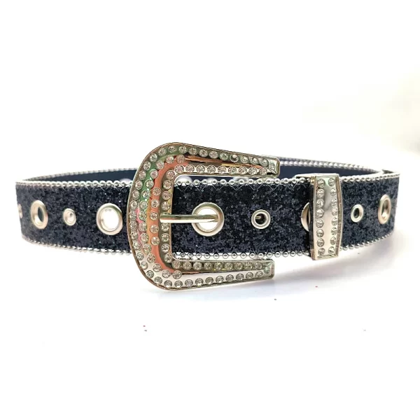 New Goth for rhinestone Belts Women PU Leather Strap for rhinestone Belts Western Cowboy Y2K Girls Fashion Belt for Jeans Men 2