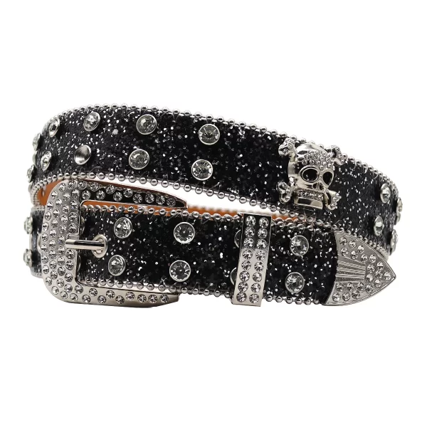 3.3CM Punk Rock Crystal Studded Belt Men Women Western Cowboy With Diamond Bing Bing Rhinestone Belt Disco E Girls For Jeans 2