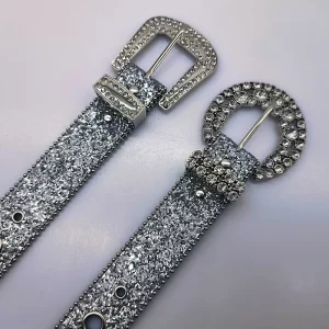 New Goth for rhinestone Belts Women PU Leather Strap for rhinestone Belts Western Cowboy Y2K Girls Fashion Belt for Jeans Men 5