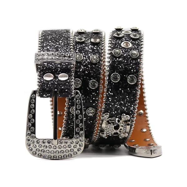 3.3CM Punk Rock Crystal Studded Belt Men Women Western Cowboy With Diamond Bing Bing Rhinestone Belt Disco E Girls For Jeans 3