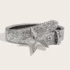 Women's Star Buckle Belt Y2k Rhinestone Moon Luxury Bling Sequin Punk Metal Buckle Belt Fashion Waistband Jeans Pants Party Belt 1