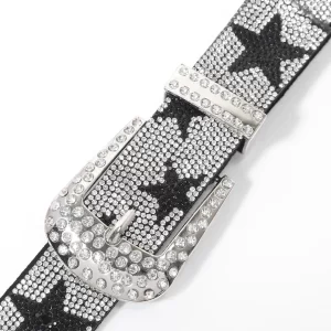 Women Gorgeous and Shiny Rhinestone Belt For Jeans Pants Western Cowgirl Bling Studded Design Ladies Fashion Belt Gift For Women 2