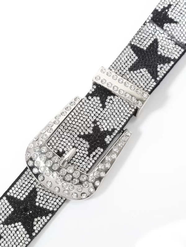 Women Gorgeous and Shiny Rhinestone Belt For Jeans Pants Western Cowgirl Bling Studded Design Ladies Fashion Belt Gift For Women 2