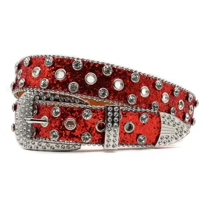 New Western Diamond Studded Belt Bling Rhinestone Belt Cowboy Cowgirl Cinto De Strass Skull For Women Men Fashion Ceinture Femme 1