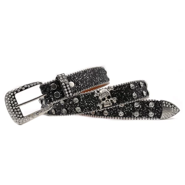 3.3CM Punk Rock Crystal Studded Belt Men Women Western Cowboy With Diamond Bing Bing Rhinestone Belt Disco E Girls For Jeans 5