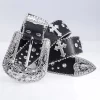 1pc Men Women Fashion Dazzling Rhinestone Belt Western Cowgirl Bling Studded Design Faux Leather Diamond Belt for Jeans Dress 1