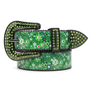 Punk Y2K Sunflower Rhinestones Belt Diamond Bling Men Western Cowgirl Cowboy Luxury Strap Studded Belts Cinturones Para Mujer 4