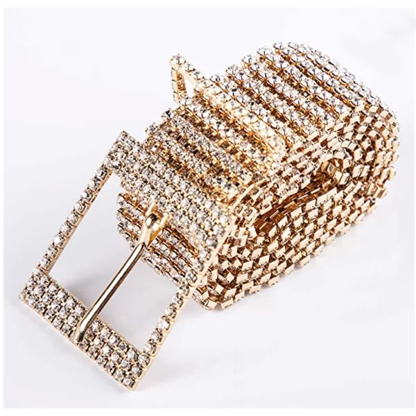 Handmade Fashion Women Belt Sequins Corset Belt Ladies Waist Charm Accessory Size Hot  New Gold Full Rhinestone Diamante 1