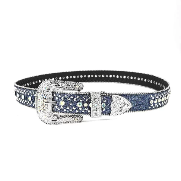 Vintage Dark Rhinestone Rivet Belt for Women Sequin Punk Hip Hop Gothic Jeans Accessories Luxury Designer bb Belt 6